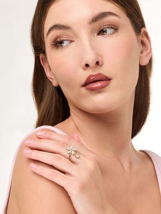White Lies Bloom Diamond Adjustable Ring