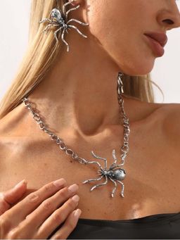 White Lies - Silver Spider Jewellery set
