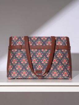 Zouk - Women Dark Blue Floral Printed Shoulder Bag