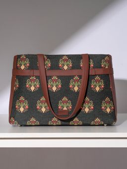 Zouk - Women Royal Green Floral Printed Shoulder Bag