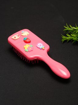 Stol'N - Rectangle Shaped Embellished Hair Brush - Dark Pink