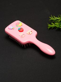 Stol'N - Rectangle Shaped Embellished Hair Brush - Pink
