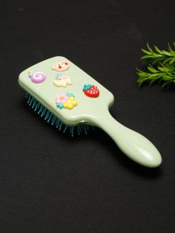 Stol'N - Rectangle Shaped Embellished Hair Brush - Green