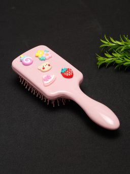 Stol'N - Rectangle Shaped Embellished Hair Brush - Peach