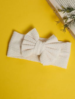 Stol'N - Bow Shaped Fabric Head Band-Cream