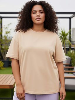 Bewakoof - Heavy Duty 1.0 Women's Brown Oversized Plus Size T-shirt