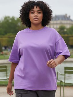 Bewakoof - Heavy Duty 1.0 Women's Paisley Purple Oversized Plus Size T-shirt