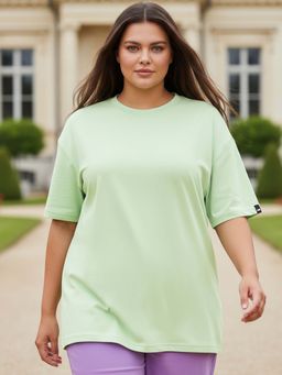 Bewakoof - Heavy Duty 1.0 Women's Green Oversized Plus Size T-shirt