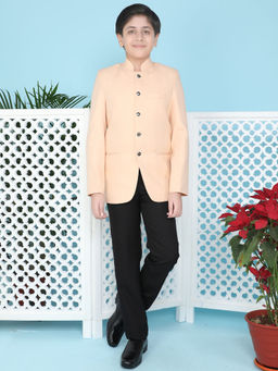 Jeetethnics - Boys Cream Jodhpuri Coat With Trousers (Set of 2)