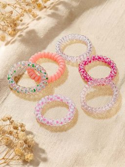 Hair Drama Co. - Tangle-Free Spiral Hair Ties - Set of 6 - Peach