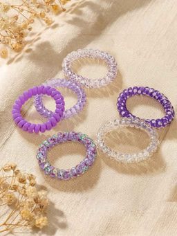 Hair Drama Co. - Tangle-Free Spiral Hair Coils - Set of 6 - Purple