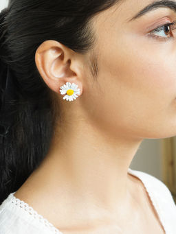 Joker and Witch - Joker & Witch Merry Colour Pop White Floral Earring