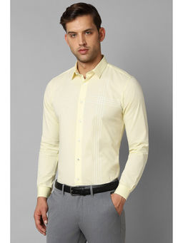 Louis Philippe - Men Yellow Super Slim Fit Stripe Full Sleeves Formal Shirt
