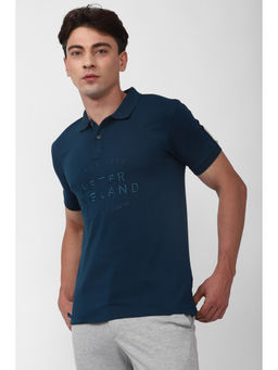 Peter England - Men Navy Polo Neck Polo T-Shirts