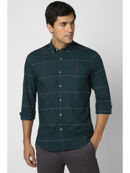 Peter England - Men Green Slim Fit Casual Shirts