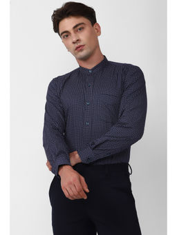 Peter England - Men Navy Slim Fit Formal Shirt