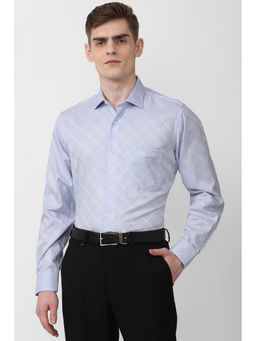 Van Heusen - Men Blue Regular Fit Printed Full Sleeves Formal Shirt