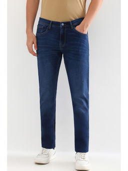 Allen Solly - Men Navy Blue Slim Fit Light Wash Jeans