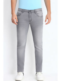 Allen Solly - Men Grey Skinny Fit Mid Wash Jeans