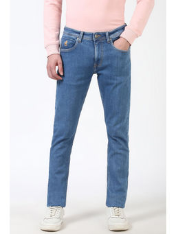 Peter England - Men Blue Light Wash Slim Tapered Jeans