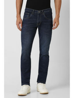 Van Heusen - Men Navy Blue Light Wash Slim Fit Jeans