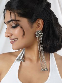 Teejh - Khurmi Silver Oxidised Ghungroo Earring
