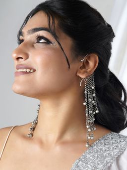 Teejh - Nuriya Silver Oxidised Ghungroo Earcuff