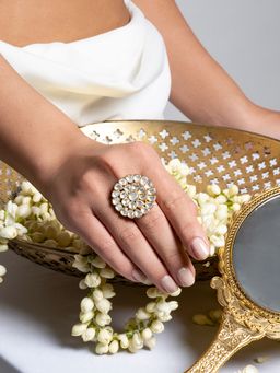 Teejh - Raagini Pearl and Polki Ring