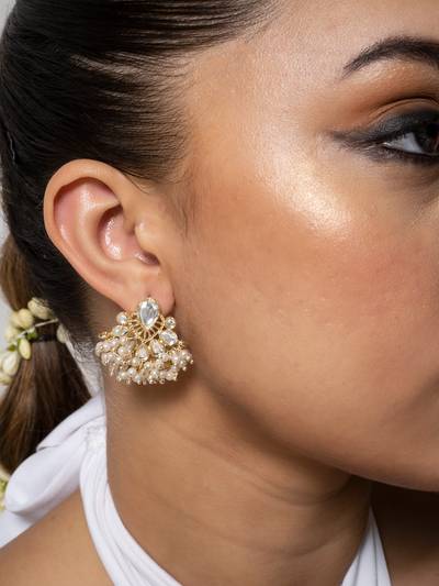 Aarohi Pearl and Polki Earring
