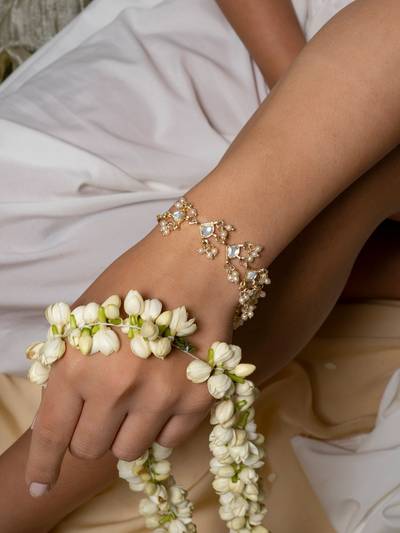 Prishika Pearl and Polki Bracelet