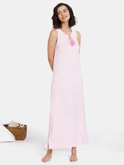 Zivame - Batik Bae Knit Full length Nightdress - Prism Pink