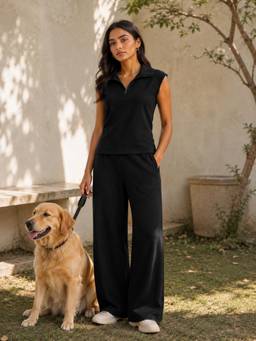 Slumber Jill - Black StretchEase Zipup Black Top