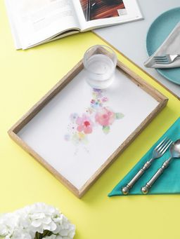 VarEesha - Blossom Mango Wood 14 Inch Rectangular Tray