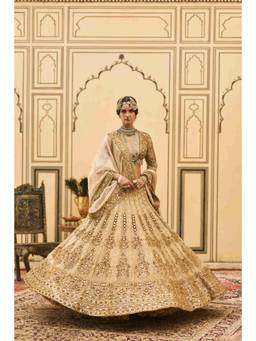 ITRH - Sunehra Tissue Gold Lehenga With Blouse and Dupatta