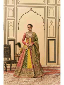 ITRH - Rangeen Bandhani Multicolour Lehenga With Blouse And Dupatta