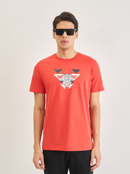 Antony Morato - Mens Red Printed Regular Fit Stretchable T-Shirt