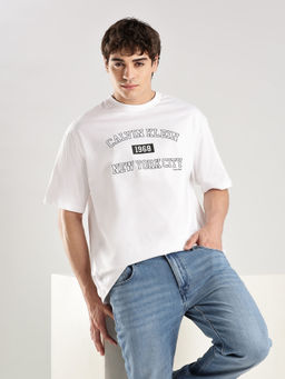 Calvin Klein - White Logo Relaxed Fit Cotton T-Shirt