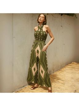 MISS MOSA BY AKANKSHA - Berlin Printed Green Swimsuit with Pant