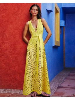 MISS MOSA BY AKANKSHA - Yellow Delphina Cutout Swimsuit with Skirt