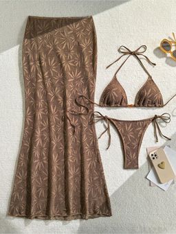 MISS MOSA BY AKANKSHA - Ruben Pink Swimsuit with Mini Skirt