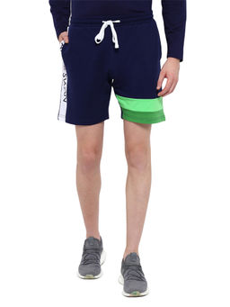 AM SWAN - Premium Cotton Colorblock Shorts In Multicolor