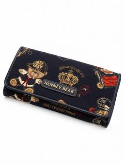 HENNEY BEAR - Crown Bear Tapestry Purse (M)