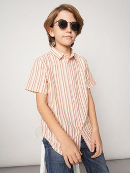 Jack & Jones Junior - Boys Striped Beige Shirt