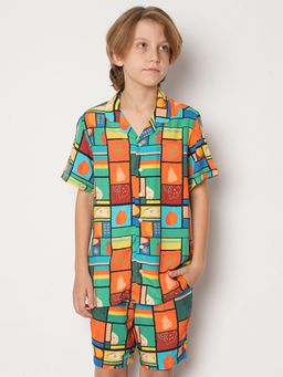 Jack & Jones Junior - Boys Abstract Print Multicolor Shirt
