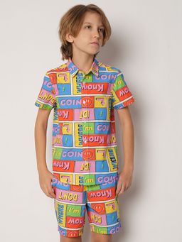 Jack & Jones Junior - Boys Typography Multicolor Shirt