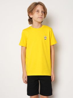 Jack & Jones Junior - Boys Solid Yellow T-Shirt