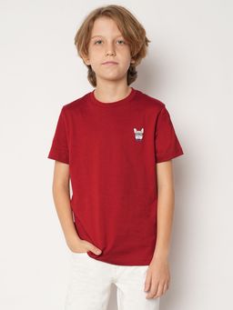Jack & Jones Junior - Boys Solid Maroon T-Shirt