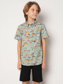 Jack & Jones Junior - Boys Graphic Print Green Shirt