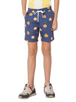Jack & Jones Junior - Boys Printed Navy Blue Shorts
