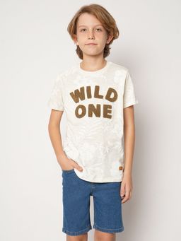 Jack & Jones Junior - Boys Floral Print Off White T-Shirt